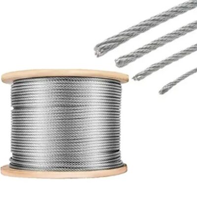 CABLE ACERO GALVA FLEXIBLE-ENGRASADO-ANTIGIRO PUERTAS BASCULANTES - SECCIONAL- CORREDERAS TELESCÓPICAS - CABLE SIRGA DESBLOQUEO MOTOR PUERTA ENROLLABLE - ELEVADORES